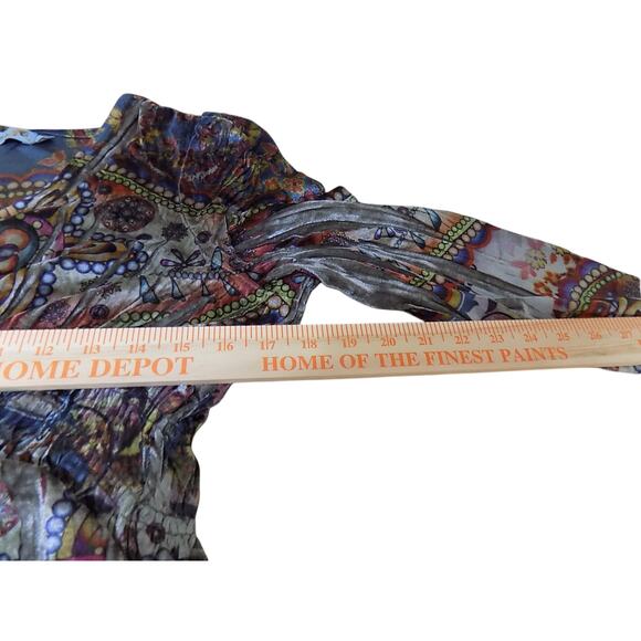 Unity Top Women Medium Petite Multicolor‎ Velvet Boho Colorful Hippie Moody - Picture 4 of 7